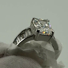 Load image into Gallery viewer, Radiant diamond baguette ring, three-quarter view from the other side