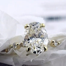 Load image into Gallery viewer, 2.52 carat oval lab-grown diamond ring in 14K yellow gold, front view