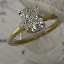 Load image into Gallery viewer, Cushion diamond solitaire, angled view