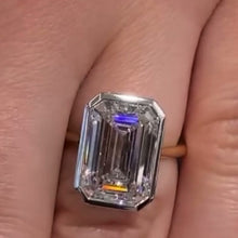 Load image into Gallery viewer, Design reference: emerald-cut diamond ring on the hand