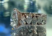Load image into Gallery viewer, Design reference: pear diamond ring, side view of the band stones