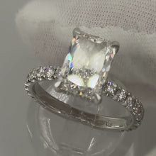 Load image into Gallery viewer, Radiant diamond ring, angled view