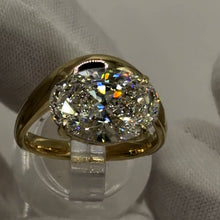 Load image into Gallery viewer, East-west oval diamond bypass ring, top view
