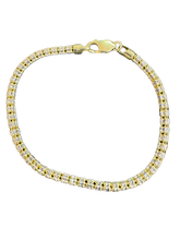 Load image into Gallery viewer, Two-Tone Gold Ice Chain Bracelet 14k Gold
