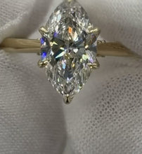 Load image into Gallery viewer, Marquise diamond tulip ring, 14K yellow gold
