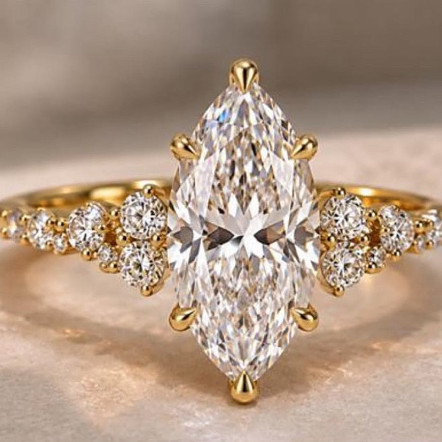 Design reference: marquise diamond ring in yellow gold