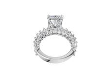 Load image into Gallery viewer, Front view of the two-row cluster pave band in 14k white gold
