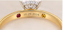 Load image into Gallery viewer, Inside the band: 10-29-2016 engraving with birthstones
